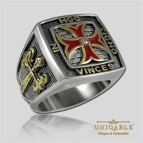 Uniqable Knights Templar Sterling Silver 925 Masonic Gold Pld Freemason