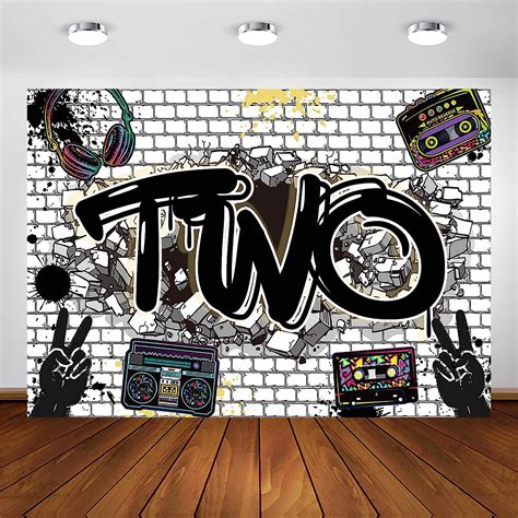 Avezano Hip Hop Theme Nd Birthday Backdrop Two Legit To Quit Birthday Party Decoration