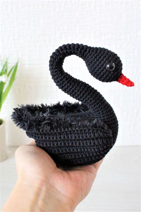 Crocheted Amigurumi Black Swan This Is Finished And Ready To Ship