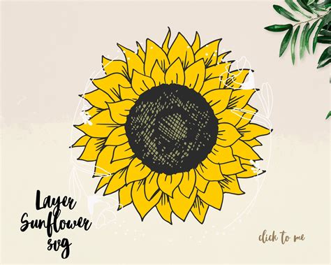 296 Layered Sunflower Svg Free Svgpngeps And Dxf File Include