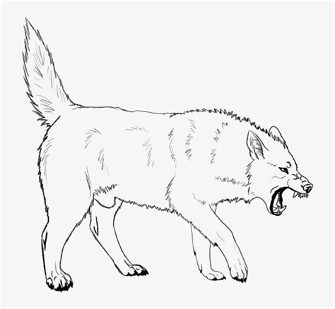 Wolf Lineart 001 By Angry Wolf For Life Wolf Drawing Angry Png Image