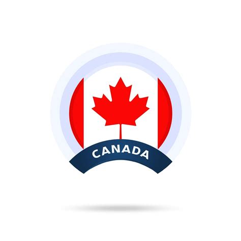 canada national flag circle button icon simple flag official colors and proportion correctly