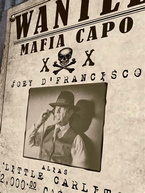 Mafia Capo Wanted Sign Wanted Poster Rustic Vintage Man Etsy