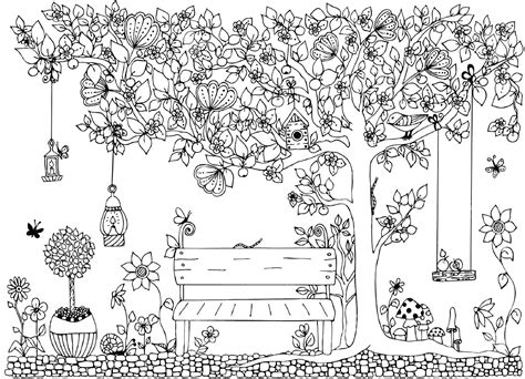 Model taman belakang rumah minimalis. Gambar Mewarnai Taman Bunga • BELAJARMEWARNAI.info