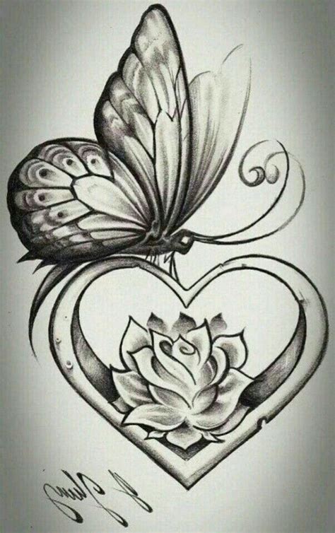 Pin By Hobtay Martz On Dibujos Para Bordar Rose And Butterfly Tattoo