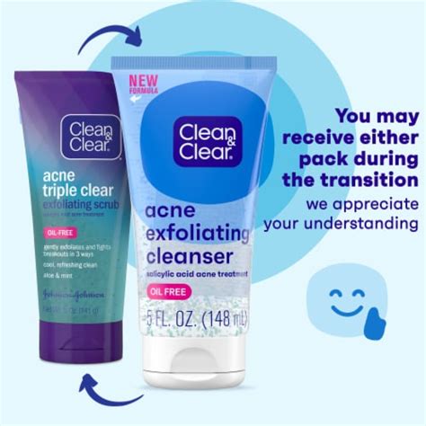 Clean And Clear Acne Triple Clear Exfoliating Facial Scrub 5 Oz Bakers