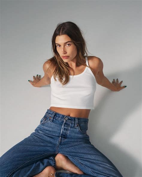 Hailey Bieber Braless By Stevie Dance For Levis 8 Photos The