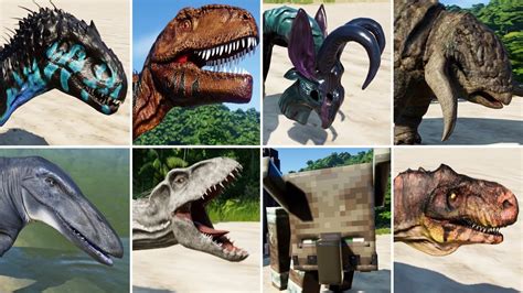 All Modded Dinosaurs Part 2 Jurassic World Evolution Youtube