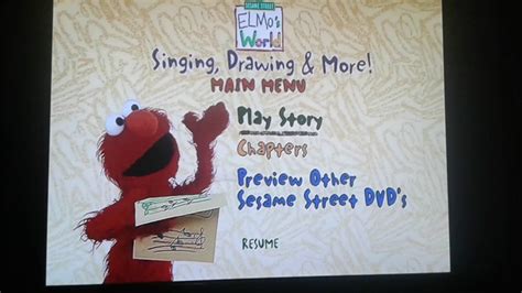 Elmos World Singing Drawing And More Menu Walkthrough Youtube