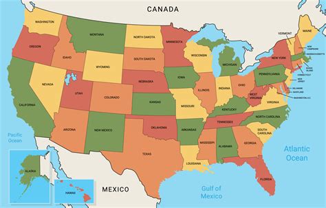 United State Of America Regions Map 19935485 Vector Art At Vecteezy