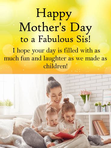 You don't get the 1st's that the oldest will surely get. To a Fabulous Sister - Happy Mother's Day Card | Birthday ...