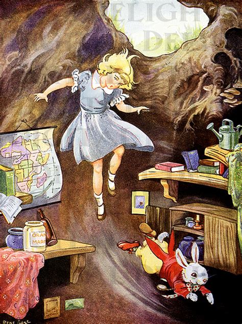Falling Down The Rabbit Hole Alice In Wonderland Digital