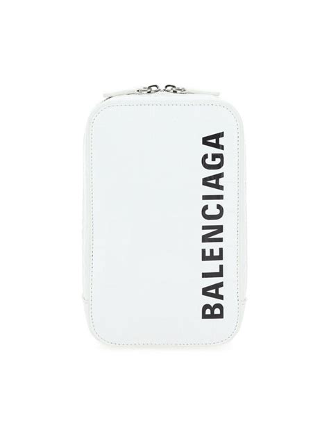 Balenciaga Leather Phone Case In White Modesens