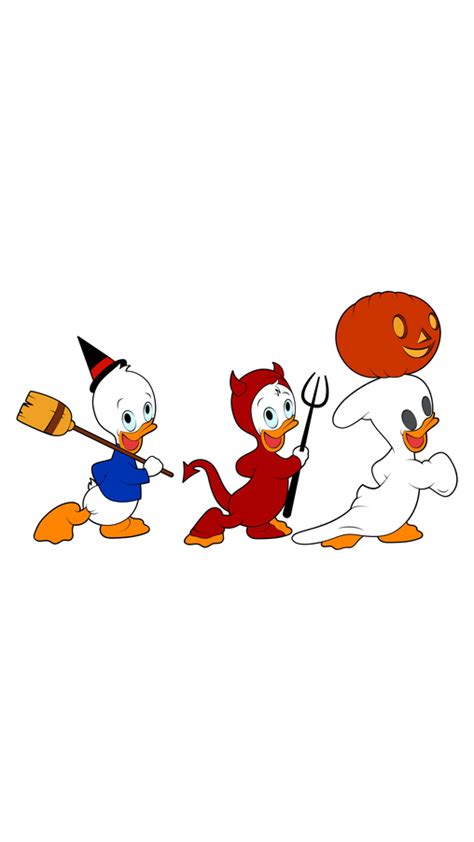Donald Duck Huey Dewey And Louie Trick Or Treat Sticker Halloween
