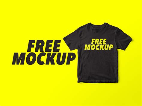 Black T-Shirt Mockup - Freebie Supply