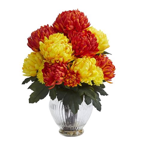 Mum Artificial Arrangement in Vase 1597 Nearly Natural
