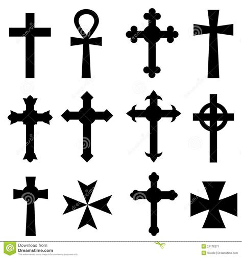 Different Types Of Crosses Are Shown In Black And White With The