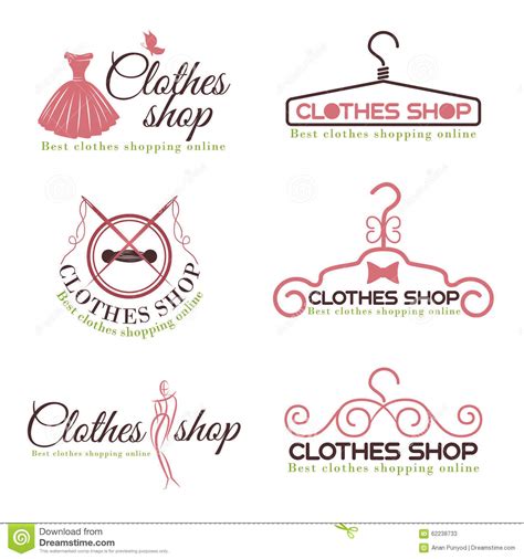 Clothes Shop Fashion Logo Vector Set Design Stock Vector