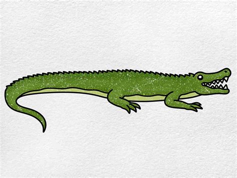 How To Draw A Simple Crocodile Step By Step Drawing G