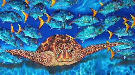 Jean Baptiste Painting Silk Sea Turtles Youtube
