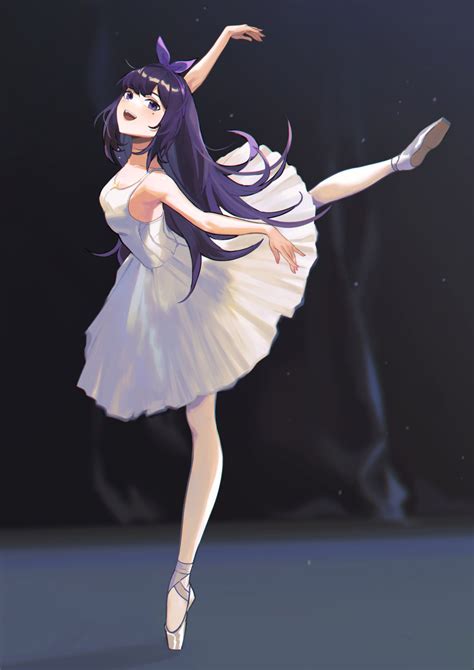 Safebooru 1girl A Soul Absurdres Arms Up Ballerina Ballet Ballet Slippers Bangs Bare Arms Bare