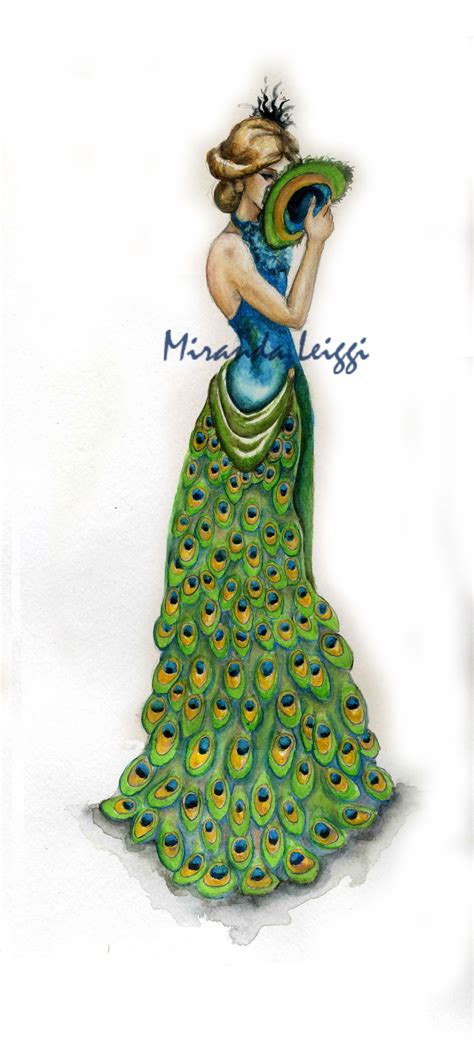 Peacock Evening Gown Miranda Leiggi Fashion Design Sketches