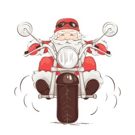 Santa On A Motorcycle Illustrations Royalty Free Vector Graphics