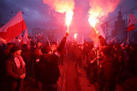 nationalist march dominates poland s independence day the new york times
