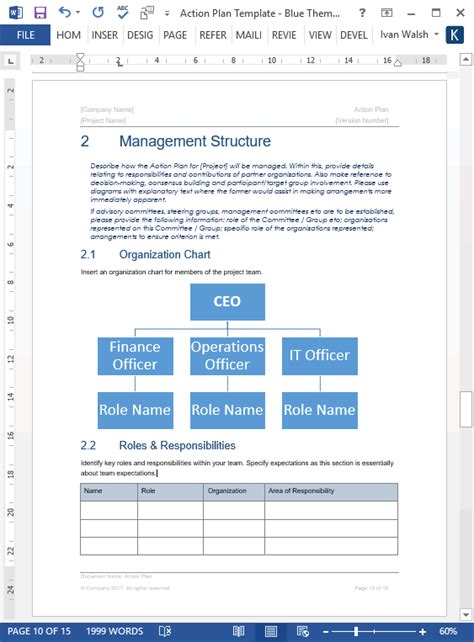 Action Plan Template Ms Word 7 Excels