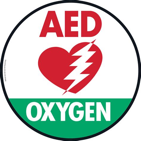 Aed Oxygen Floor Sign Stop