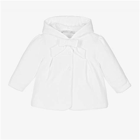 Patachou Baby Girls White Hooded Jacket Childrensalon Outlet