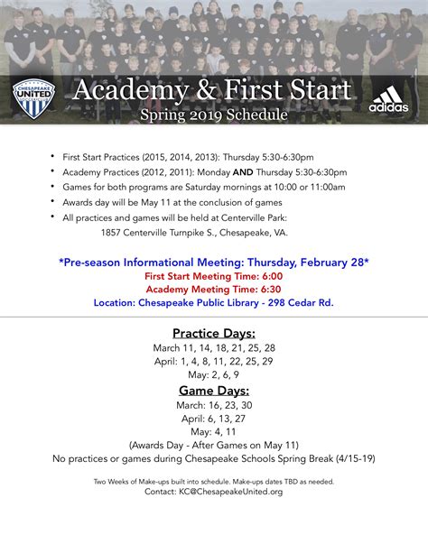 Adfs Calendar Spring 2019 Chesapeake United Soccer Club