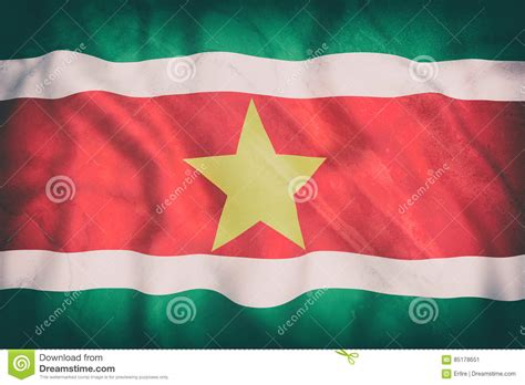 Republic Of Suriname Flag Waving Stock Illustration Illustration Of