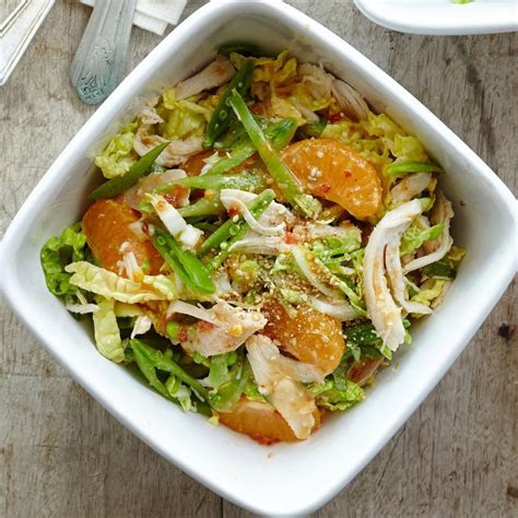 Cabbage and oranges add pops of color. Chinese Chicken Salad with Citrus-Miso Dressing Recipe - EatingWell