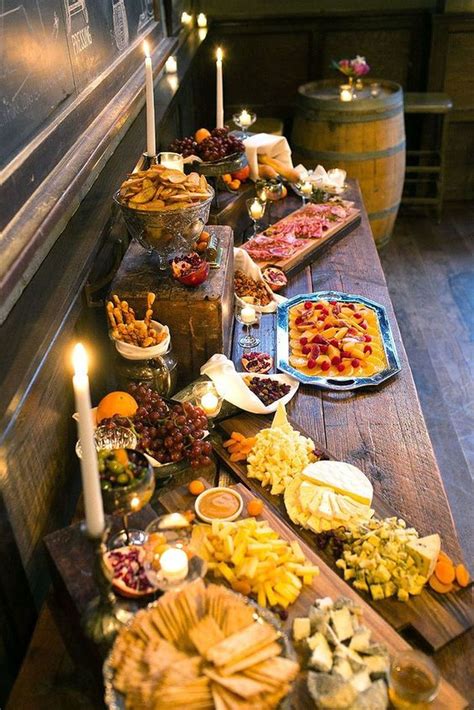 Black paper and chalk instantly become a fun and informative display while kraft paper and a marker add rustic whimsy to. Gourmet Foods Celebration Party for 50 Guests | Food ...
