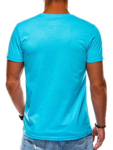 Mens Printed T Shirt S1160 Light Blue Modone Wholesale Clothing