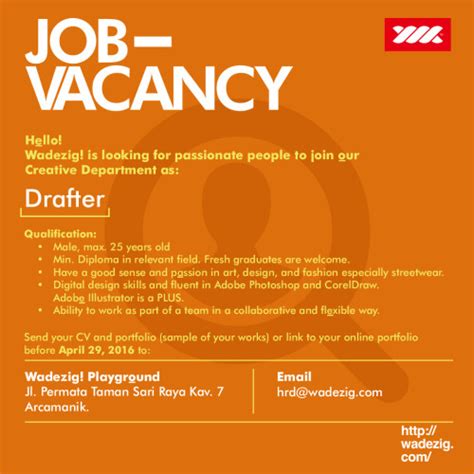 Example Of Job Vacancy Advertisement - suratlamaran.com