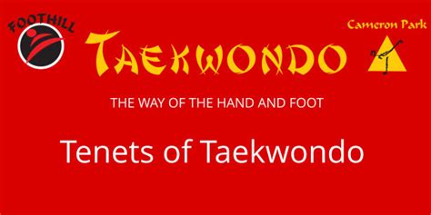 Tenets Of Taekwondo Foothills Tkd Cameron Park Tkd