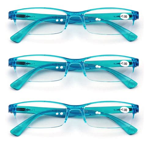 3 pairs lightweight rectangular unisex readers spring hinge slim reading glasses joker5000