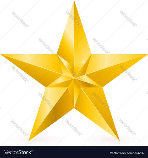 Shiny Gold Star Royalty Free Vector Image Vectorstock