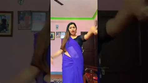 nepali bhabhi dancing in blue saree for her tiktok fans youtube