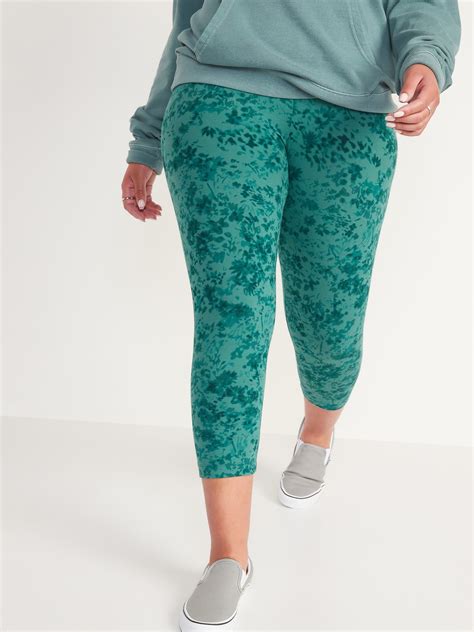 High Waisted Printed Cropped Leggings For Women Old Navy