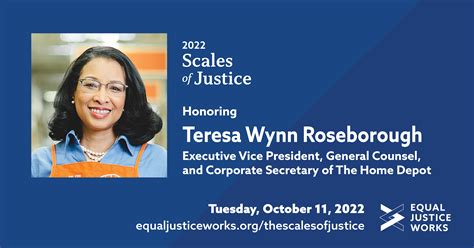 Equal Justice Works To Honor Teresa Wynn Roseborough At Scales Of