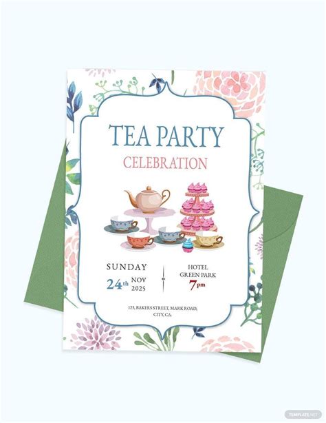 Free High Tea Party Invitation Card Template Download In Word