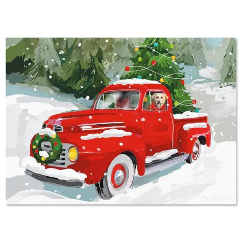 Red Truck Personalized Christmas Cards - Set of 18 ...