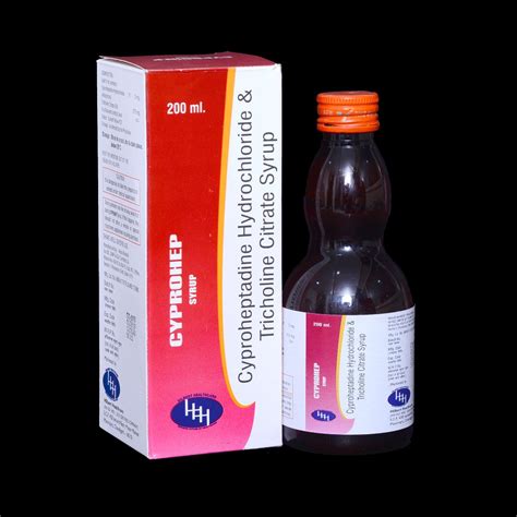 Cyprohep Cyproheptadine And Tricholine Citrate 200ml Syrup For Hospital