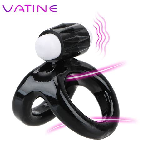 Vatine Male Time Delay Ejaculation Sexy Dual Ring Sex Toys For Men Penis Erections Vibrating