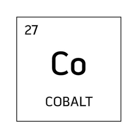 Black And White Element Cell For Cobalt Science Notes