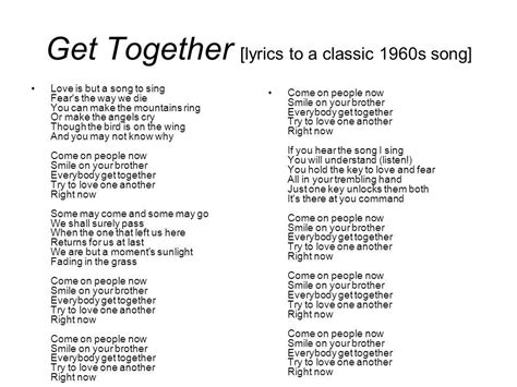 The Youngbloods Get Together Together Lyrics Music Lyrics Lyrics