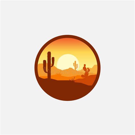Desert Logo Design Illustration Stock Illustration Illustration Of